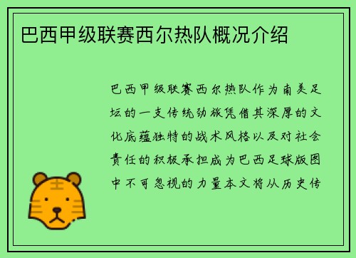 巴西甲级联赛西尔热队概况介绍